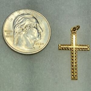 Vintage 1/20 14K GF THEDA Large Cross Pendant (Gold Filled, 5% 14K Gold) STYLE1